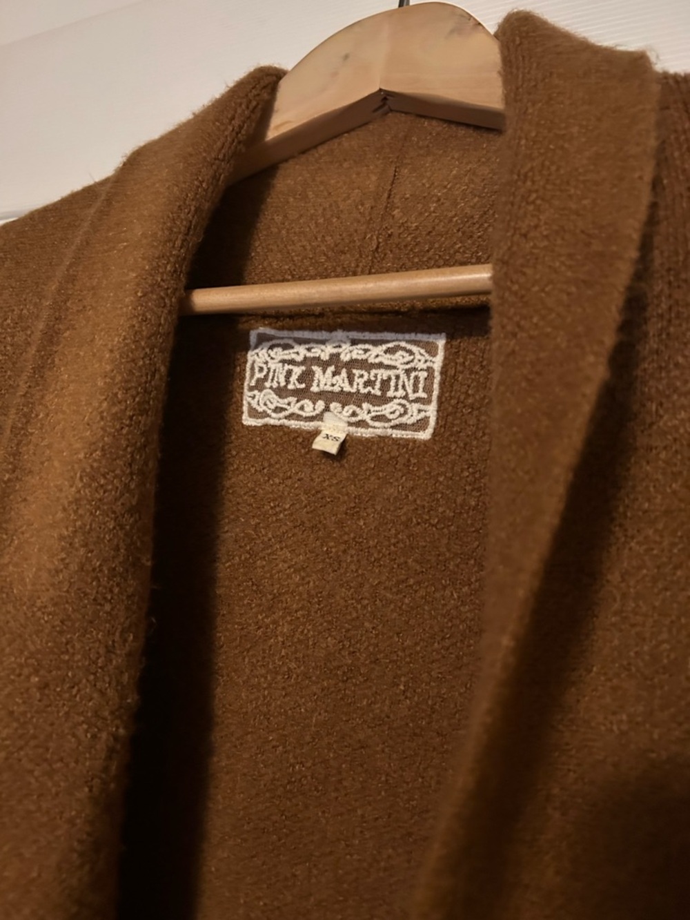Pink Martini Stockport Camel open front Wool mix Coat (Aritzia copycat)